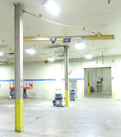 Contrx WMC212 1-Ton 2000Lb Wall Mount Jib Crane 12' Span Top Brace 200° Rotate
