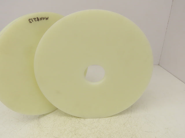 11" X 3/4" Nylon Solid Disc/Wheel 3/4" Thickness 2" Bore3" Recessed Lot of 2