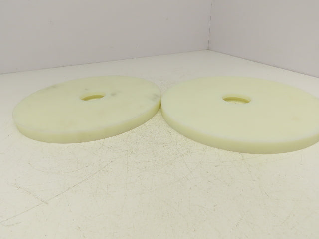 11" X 3/4" Nylon Solid Disc/Wheel 3/4" Thickness 2" Bore3" Recessed Lot of 2