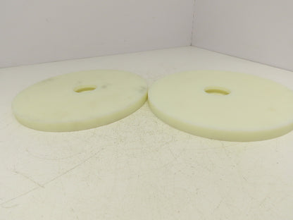 11" X 3/4" Nylon Solid Disc/Wheel 3/4" Thickness 2" Bore3" Recessed Lot of 2