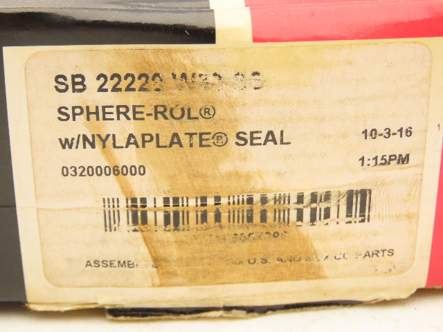 McGill SB 22220K W33 SS SPHERE-ROL Roller Bearing 100mm ID 180mm OD 46mm Width