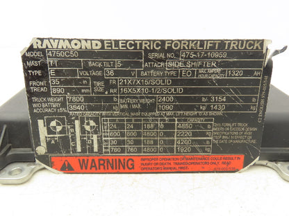 Raymond 979-001-003 Electric Forklift OPS Controller Assembly Off Of 4750C50