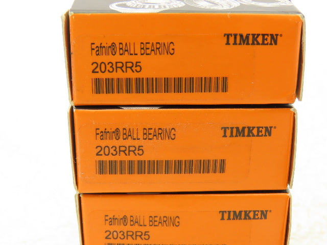 Timken 203RR5 Deep Groove Ball Bearing .5150" ID 1.5750" OD .72" Width Lot of 5