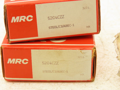 MRC 5204CZZ Double Row Ball Bearing 20mm ID x 47mm OD x .8125" Width Lot of 3