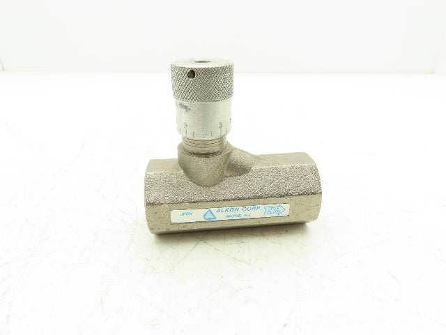 Alkon JF8N In-line Hydraulic Flow Control Valve 3000psi 1" NPT Nickel Plated