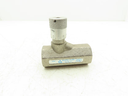 Alkon JF8N In-line Hydraulic Flow Control Valve 3000psi 1" NPT Nickel Plated