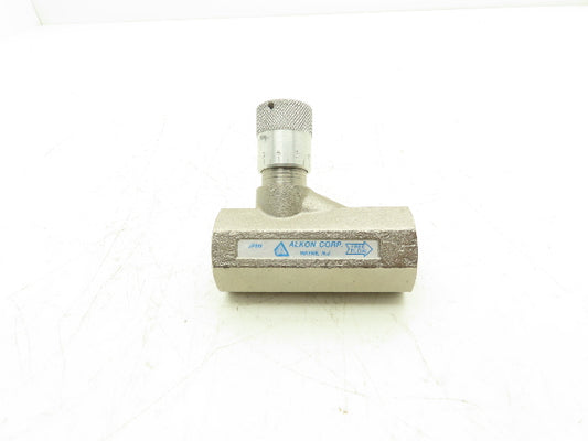 Alkon JF8N In-line Hydraulic Flow Control Valve 3000psi 1" NPT Nickel Plated