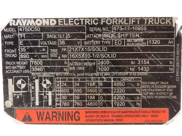 Raymond 588101344071 Electric Forklift Accelerator Rotary Switch Off 4750C50
