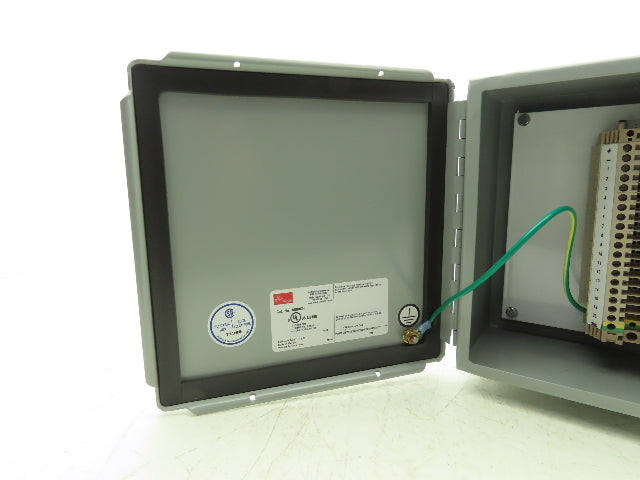 Hoffman A-808CH Electrical Enclosure JIC Terminal Blocks Panel Box 8x8x4"