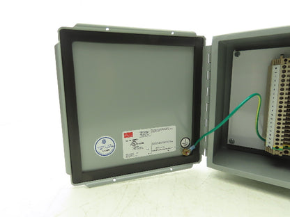 Hoffman A-808CH Electrical Enclosure JIC Terminal Blocks Panel Box 8x8x4"