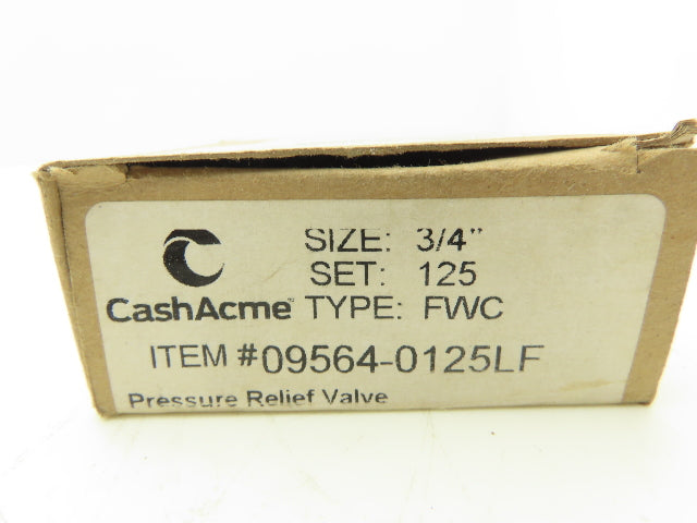 Cash Acme 09564-0125LF 09564-0125LF Miniature Relief Valve 3/4" NPT Adjustable
