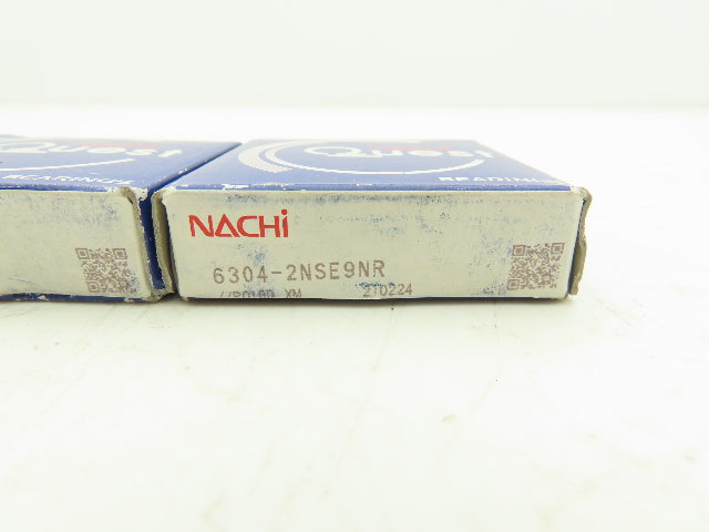 Nachi 6304-2NSE9NR Deep Groove Ball Bearing 20mm ID 52mm OD 15mm Width Lot of 4