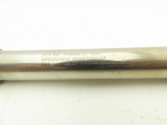 ECS BP6000-6812 Rupture Disc 3/4"-16 Thread 8" OAL 3/4"NPT 6-7/8" Body 6000 PSI