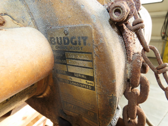 1 Ton 2000Lb Free Standing Jib Crane 10' 6" Span 9' 2"HUB Budgit Hoist 8FPM
