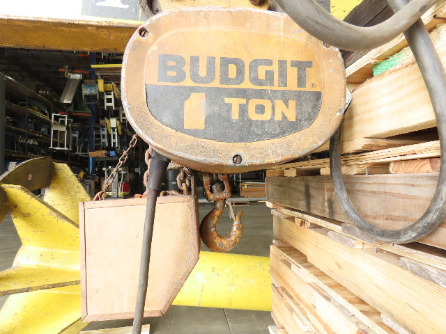 1 Ton 2000Lb Free Standing Jib Crane 10' 6" Span 9' 2"HUB Budgit Hoist 8FPM