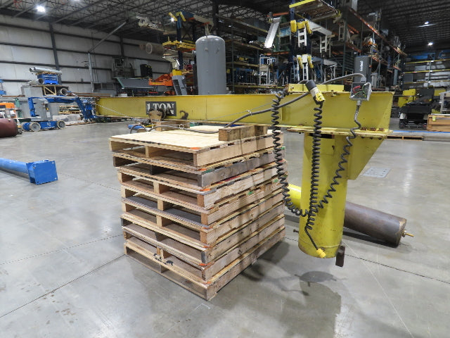 1 Ton 2000Lb Free Standing Jib Crane 10' 6" Span 9' 2"HUB Budgit Hoist 8FPM