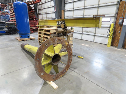1 Ton 2000Lb Free Standing Jib Crane 10' 6" Span 9' 2"HUB Budgit Hoist 8FPM