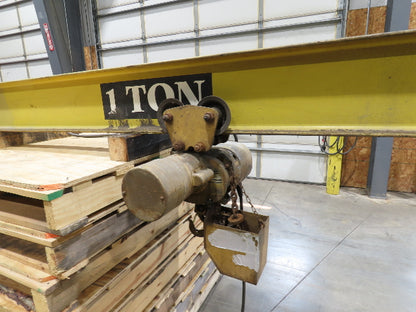 1 Ton 2000Lb Free Standing Jib Crane 10' 6" Span 9' 2"HUB Budgit Hoist 8FPM