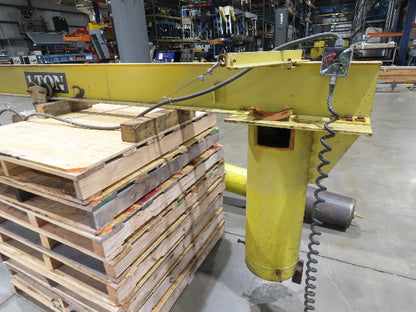 1 Ton 2000Lb Free Standing Jib Crane 10' 6" Span 9' 2"HUB Budgit Hoist 8FPM