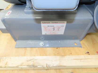 Spencer VB075B-000 Vortex Regenerative Blower 40cfm 1"npt .25Hp 3300rpm 230/460