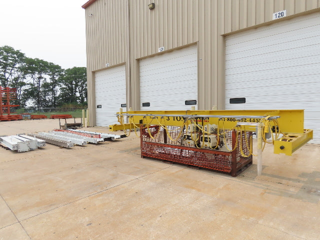 Brehob 3 Ton Top Running 4-Post Bridge Crane 2 Hoists 16' 10" Span 18' Run 12'H
