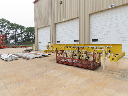 Brehob 3 Ton Top Running 4-Post Bridge Crane 2 Hoists 16' 10" Span 18' Run 12'H