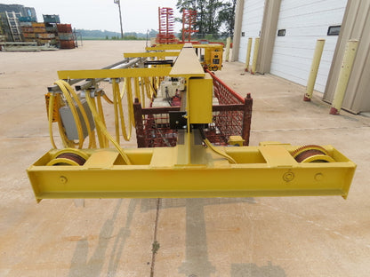 Brehob 3 Ton Top Running 4-Post Bridge Crane 2 Hoists 16' 10" Span 18' Run 12'H