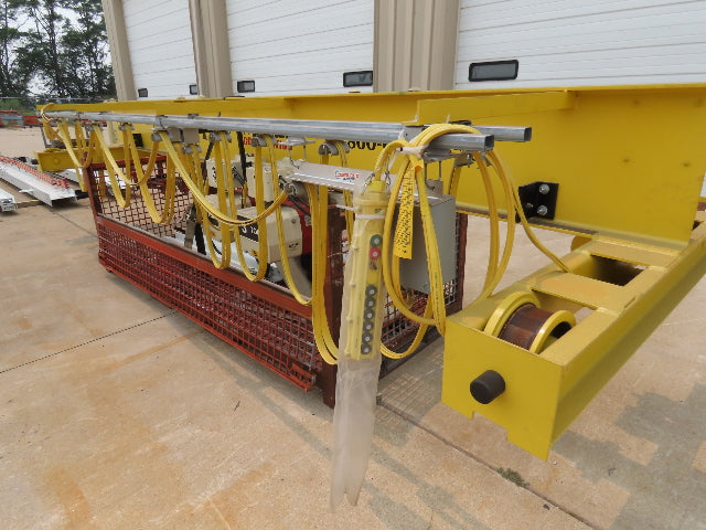 Brehob 3 Ton Top Running 4-Post Bridge Crane 2 Hoists 16' 10" Span 18' Run 12'H