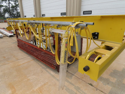 Brehob 3 Ton Top Running 4-Post Bridge Crane 2 Hoists 16' 10" Span 18' Run 12'H