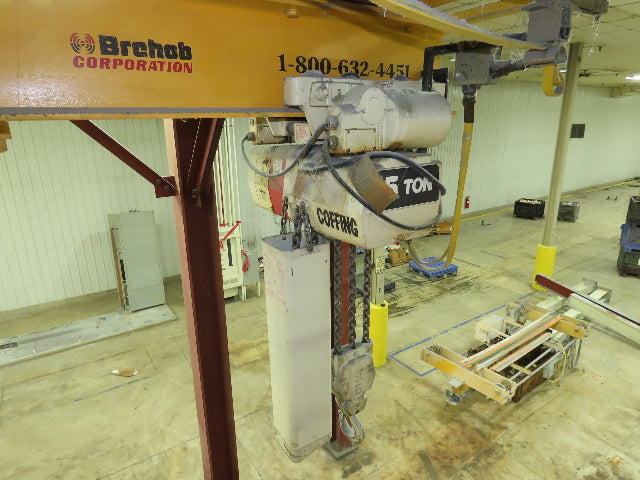 Brehob 5 Ton Free Standing Bridge Crane 8' Span 16' 10" Runway 16' 10"HUB