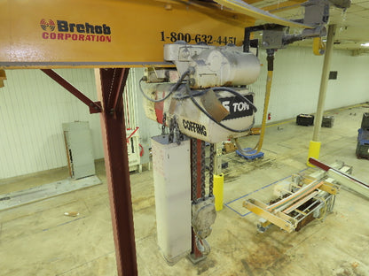 Brehob 5 Ton Free Standing Bridge Crane 8' Span 16' 10" Runway 16' 10"HUB