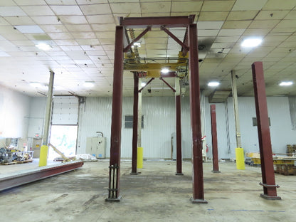 Brehob 5 Ton Free Standing Bridge Crane 8' Span 16' 10" Runway 16' 10"HUB