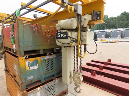 Brehob 5 Ton Free Standing Bridge Crane 8' Span 16' 10" Runway 16' 10"HUB