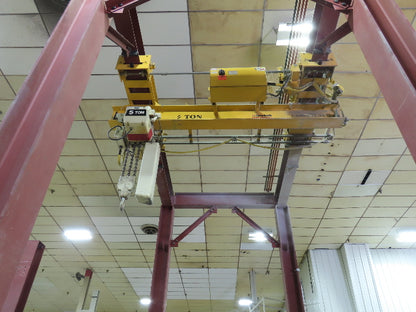 Brehob 5 Ton Free Standing Bridge Crane 8' Span 16' 10" Runway 16' 10"HUB