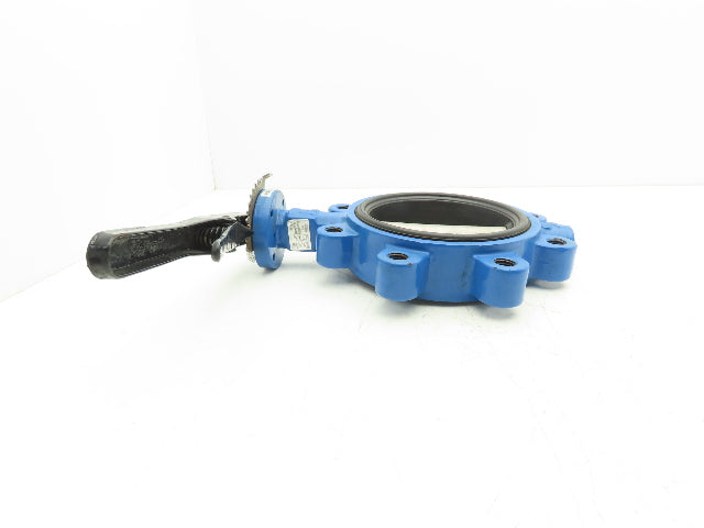 FNW 732V 6" Butterfly Valve 8 Lug Viton Rubber Seal CF8M W/Locking Lever Handle