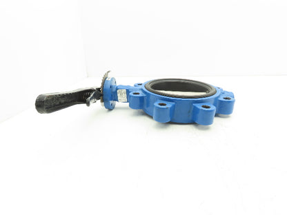 FNW 732V 6" Butterfly Valve 8 Lug Viton Rubber Seal CF8M W/Locking Lever Handle