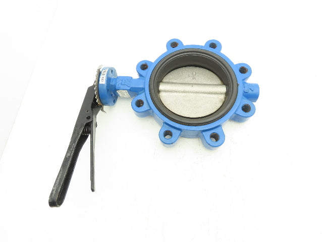 FNW 732V 6" Butterfly Valve 8 Lug Viton Rubber Seal CF8M W/Locking Lever Handle