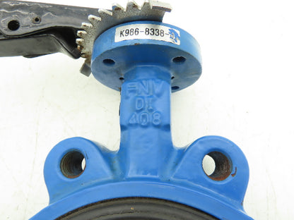 FNW 732V 6" Butterfly Valve 8 Lug Viton Rubber Seal CF8M W/Locking Lever Handle