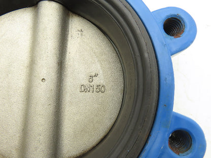 FNW 732V 6" Butterfly Valve 8 Lug Viton Rubber Seal CF8M W/Locking Lever Handle