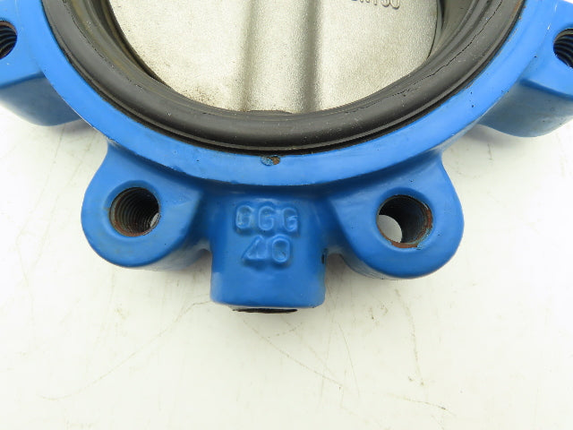 FNW 732V 6" Butterfly Valve 8 Lug Viton Rubber Seal CF8M W/Locking Lever Handle