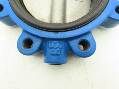 FNW 732V 6" Butterfly Valve 8 Lug Viton Rubber Seal CF8M W/Locking Lever Handle