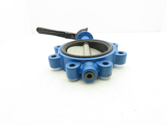FNW 732V 6" Butterfly Valve 8 Lug Viton Rubber Seal CF8M W/Locking Lever Handle