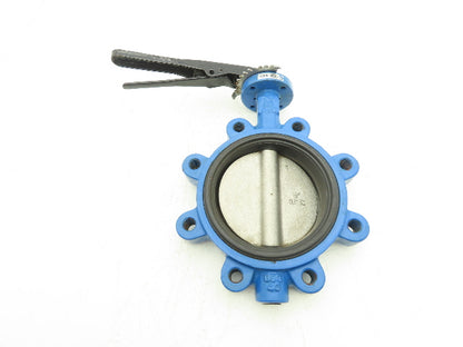 FNW 732V 6" Butterfly Valve 8 Lug Viton Rubber Seal CF8M W/Locking Lever Handle