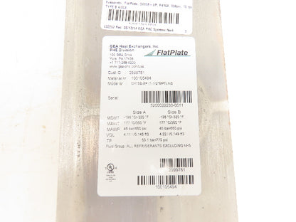 GEA CH15B-XP-(1-1/2"MPT)NS Evaporator Flatplate Heat Exchanger 1-1/2" NPT 650PSI