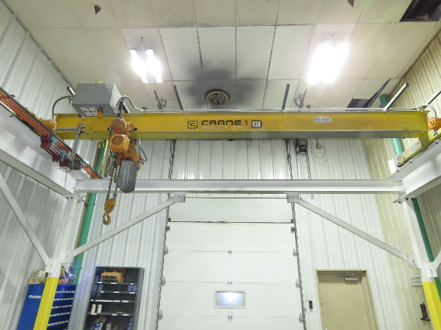 Harrington 3 Ton Top Running 4-Post Bridge Crane 16' Span 27' 4" Runway 12' 9"H