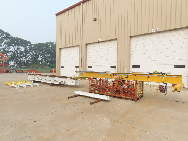 Harrington 3 Ton Top Running 4-Post Bridge Crane 16' Span 27' 4" Runway 12' 9"H