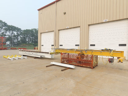 Harrington 3 Ton Top Running 4-Post Bridge Crane 16' Span 27' 4" Runway 12' 9"H