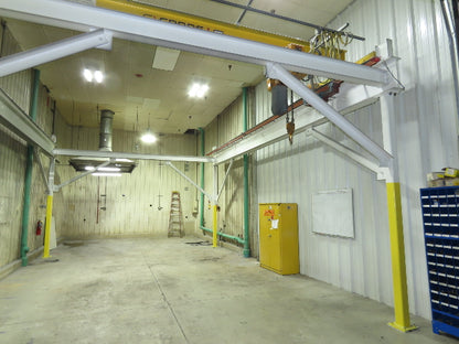Harrington 3 Ton Top Running 4-Post Bridge Crane 16' Span 27' 4" Runway 12' 9"H