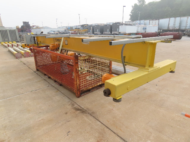 Harrington 3 Ton Top Running 4-Post Bridge Crane 16' Span 27' 4" Runway 12' 9"H