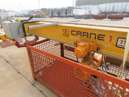 Harrington 3 Ton Top Running 4-Post Bridge Crane 16' Span 27' 4" Runway 12' 9"H